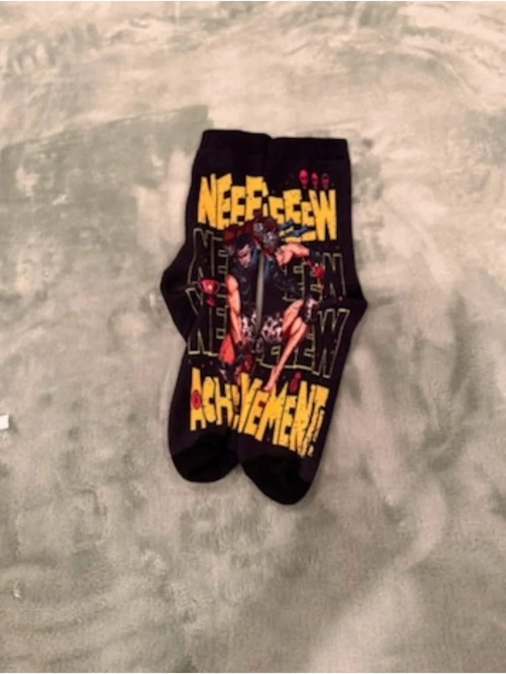 Dungeon Crawler Carl Inspired Crew Socks Black Graphic Novelty Adult New